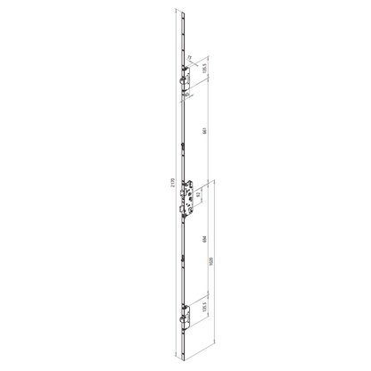 FUHR 856 Type 3 Lever Operated Latch & Deadbolt - 2 Hook & 2 Roller