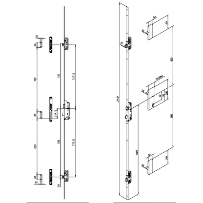 FUHR 833 Type 4 Auto Locking With Deadlocking Latch & 2 Latchbolts 16mm Faceplate