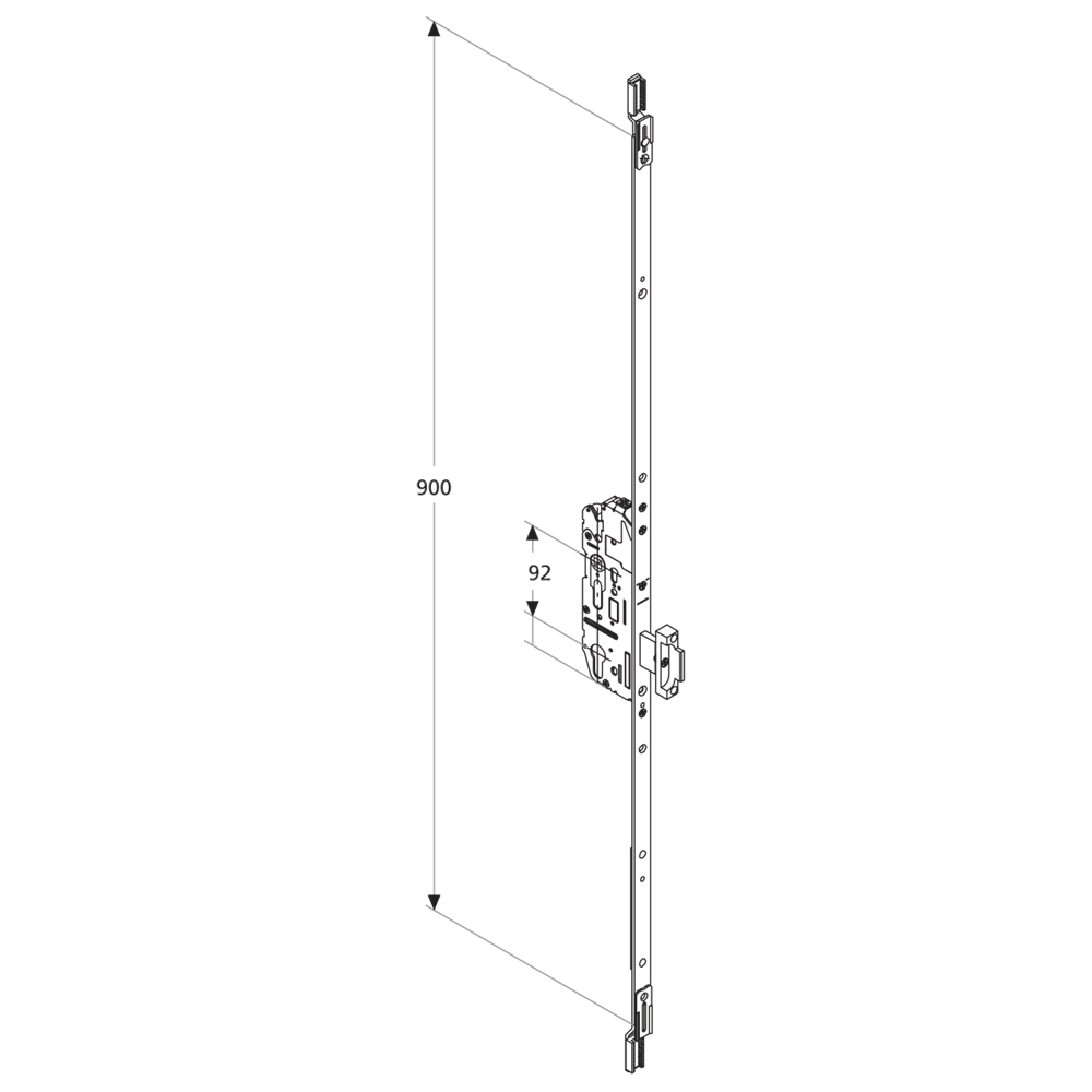 FUHR 870 Type 8 Passive Deadbolt Emergency Exit & Panic Door Lock