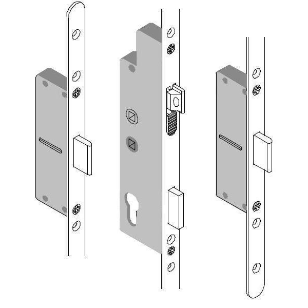 FULLEX Crimebeater 20mm Lever Operated Latch & Deadbolt Twin Spindle - 2 Dead Bolt