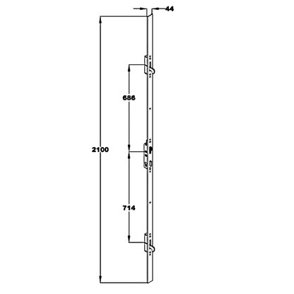 FULLEX Crimebeater 44mm Lever Operated Latch & Deadbolt Twin Spindle - 2 Hook