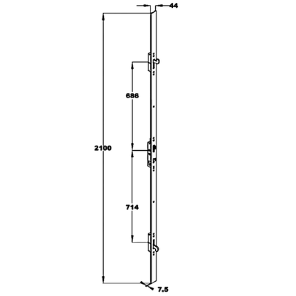 FULLEX XL Crimebeater 44mm Lever Operated Latch & Deadbolt Twin Spindle - 2 Hook