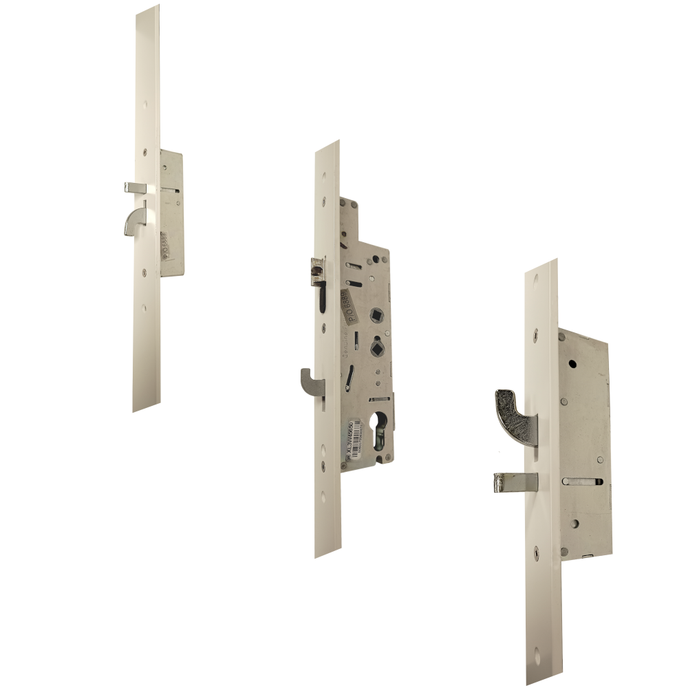 FULLEX XL Lever Operated Latch & Hookbolt With 44mm White Faceplate 2 Hook & 2 Anti-Lift