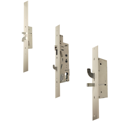 FULLEX XL Lever Operated Latch & Hookbolt With 44mm White Faceplate 2 Hook & 2 Anti-Lift
