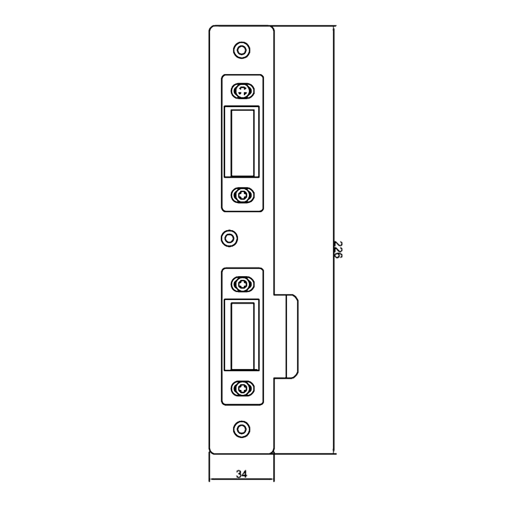 FULLEX XLC Crimebeater Centre Deadbolt Keep Square Forend