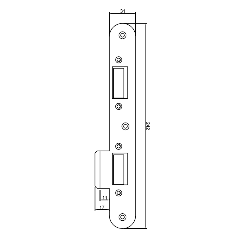 FULLEX XLC Crimebeater Centre Deadbolt Keep Radius Forend