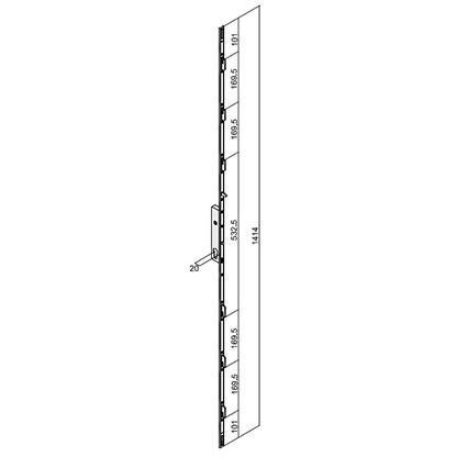 FULLEX XL 6 Hook Patio Door Lock 1414mm x 16mm PD1000