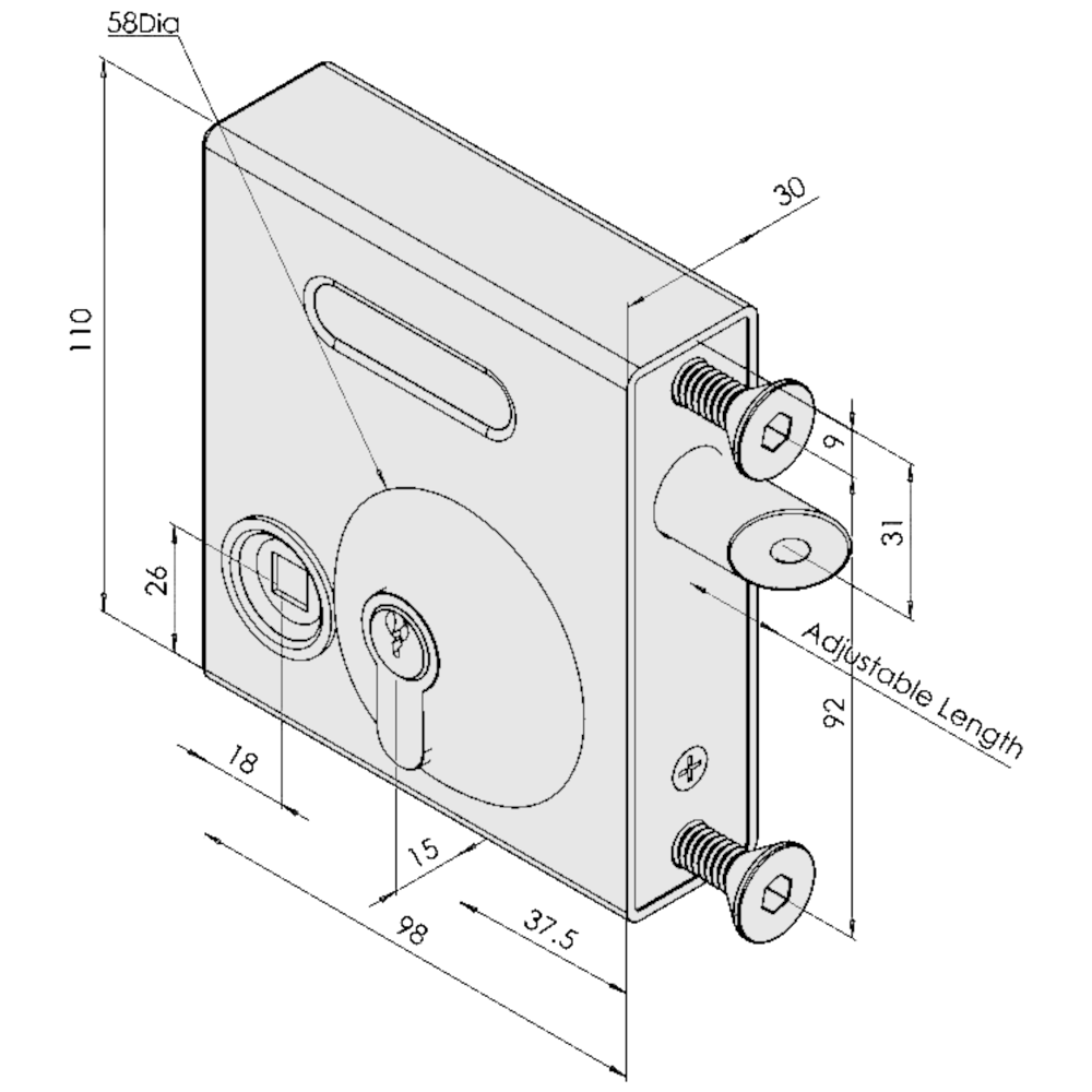 GATEMASTER SBLD Bolt On Latch Deadlock