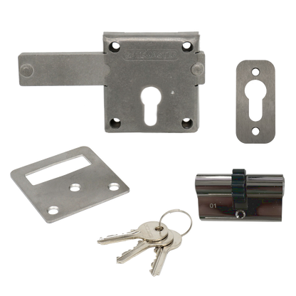 GATEMASTER Long Throw Gate Locking Bolt With Cylinder