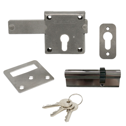 GATEMASTER Long Throw Gate Locking Bolt With Cylinder