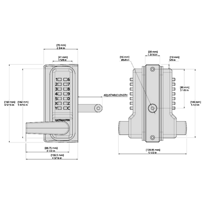 GATEMASTER RapidReset Superlock Digital Gatelock Double Sided Keypad