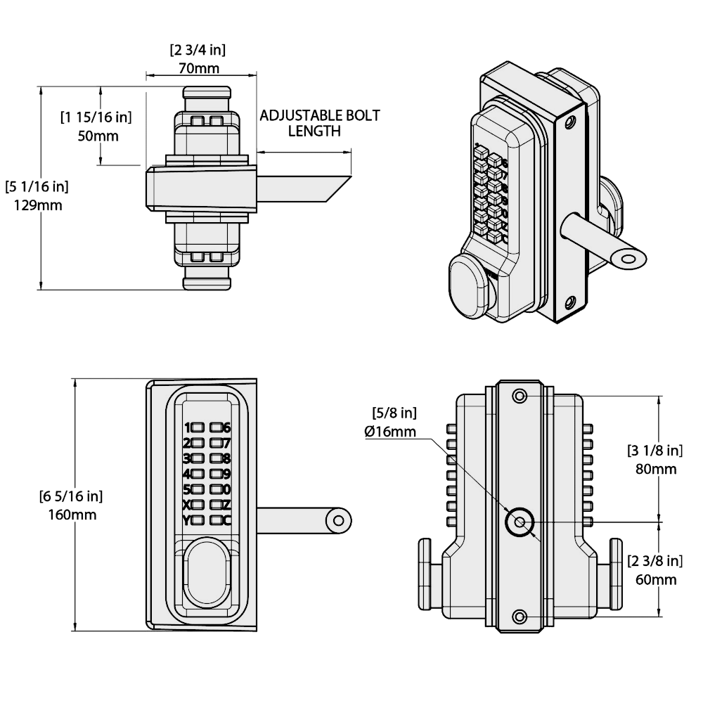 GATEMASTER Superlock 2.0 Digital Double Sided Gate Lock BDG