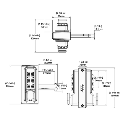 GATEMASTER SGLD (Handed) Double Sided Sliding Digital Gate Lock