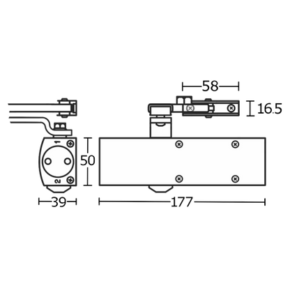 GEZE TS1500 Size 3-4 Overhead Door Closer