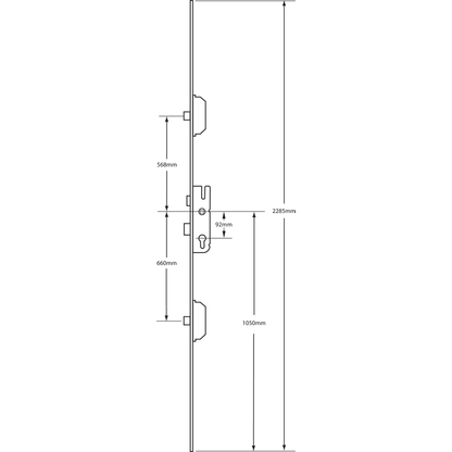 GU Fast Lock Lever Operated Latch & Deadbolt - 2 Dead Bolt