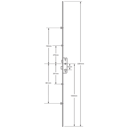 GU Secury Europa Lever Operated Latch & Deadbolt - 2 Roller & 2 Mushrooms