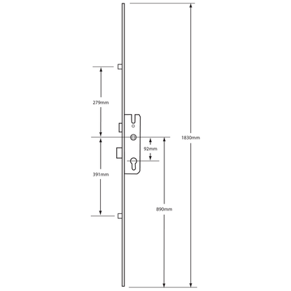 GU Secury Lever Operated Latch & Deadbolt Attachment For Shootbolts - 2 Roller