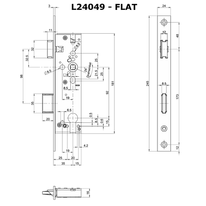 GU BKS 1314 35/92 Narrow Style Mortice Sashlock