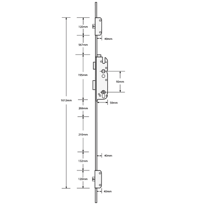 GU Secury Auto A2 1050 Multipoint Lock - 2 Deadlocks
