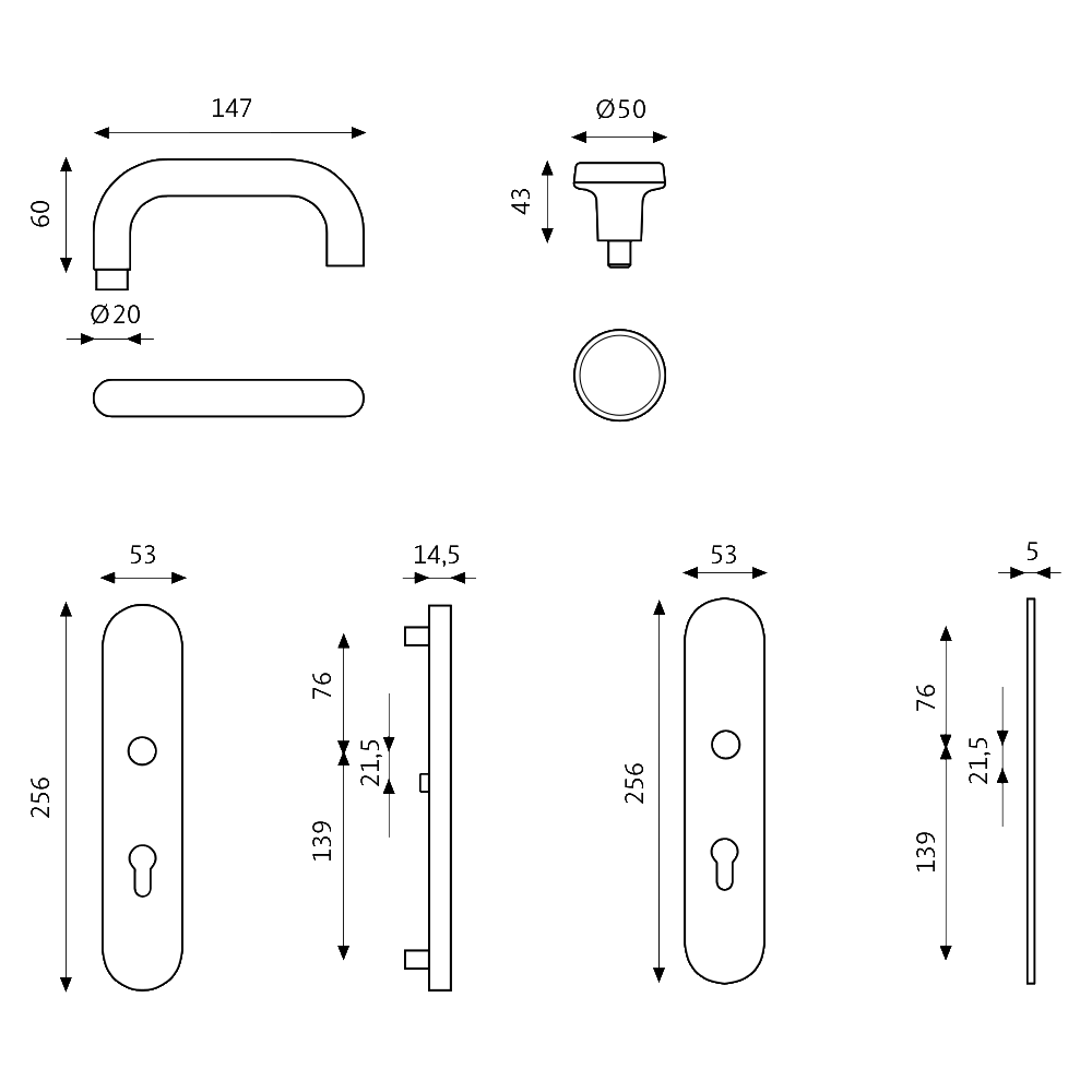 GU BKS Rondo Lever/Knob Door Furniture