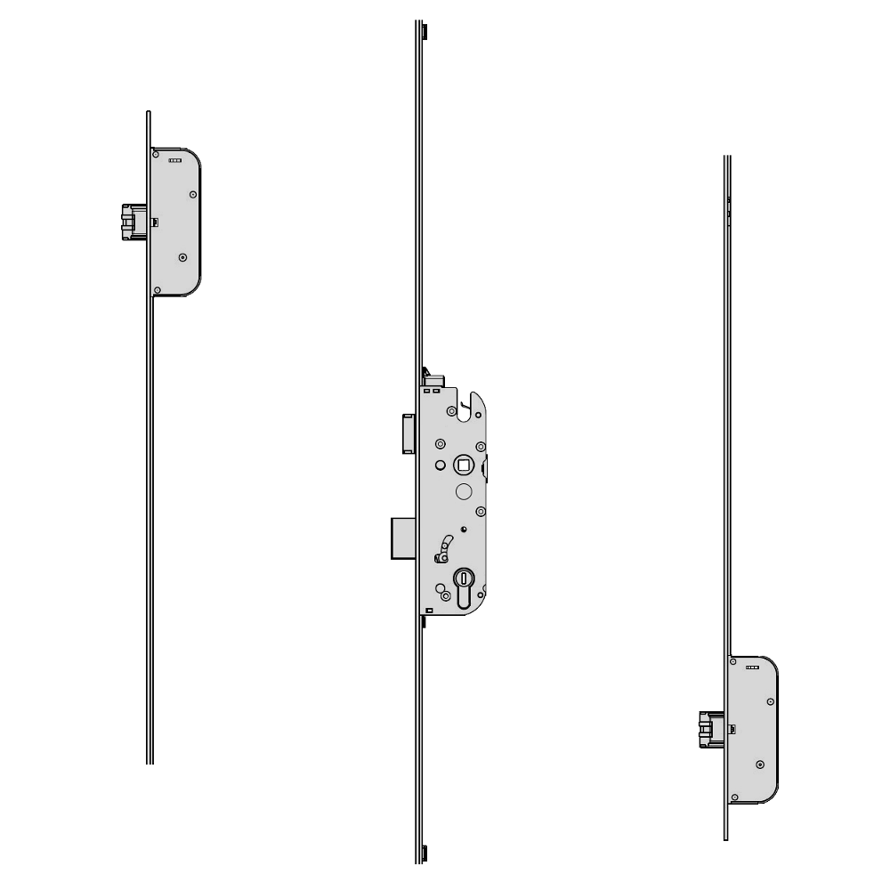 GU Secury LogIQ A2 Automatic Multipoint Lock - 2 Deadbolts 1770mm x 20mm Radius Faceplate