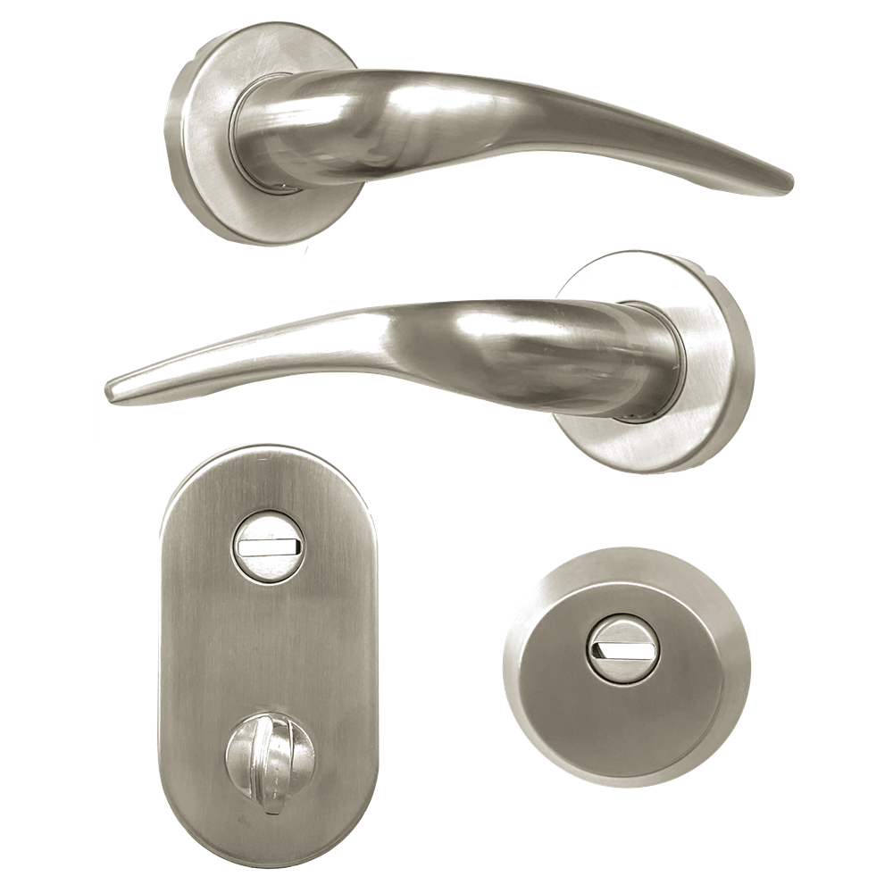 HOOPLY FT09 Lever Handle On Rose & Escutcheon Set with Thumbturn