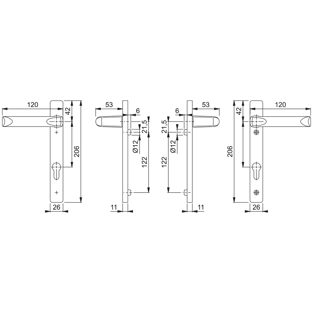 HOPPE London UPVC Lever Door Furniture 113P/366M