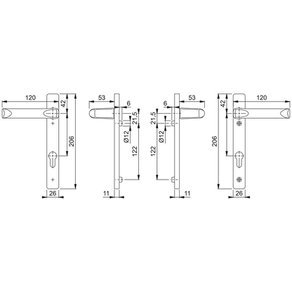 HOPPE London UPVC Lever Door Furniture 113P/366M