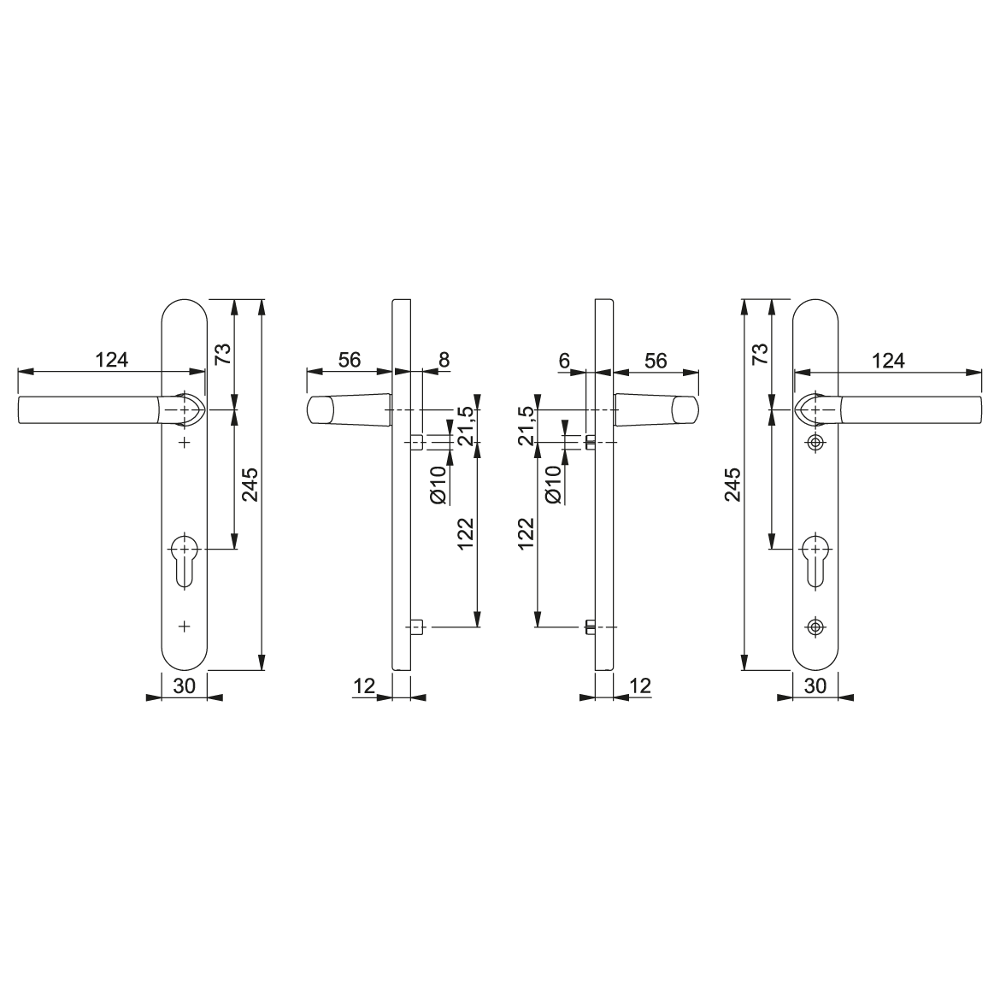 HOPPE Birmingham 92mm UPVC Lever Door Furniture 122mm Screw Centers 1117/3811N