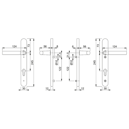 HOPPE Birmingham 92mm UPVC Lever Door Furniture 122mm Screw Centers 1117/3811N