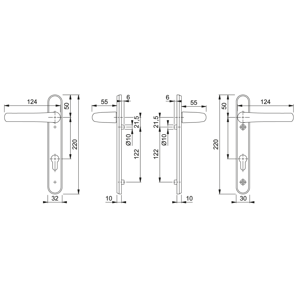 HOPPE Tokyo 92mm UPVC Lever Door Furniture 1710RH/3370N/3360N