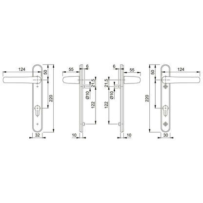 HOPPE Tokyo 92mm UPVC Lever Door Furniture 1710RH/3370N/3360N