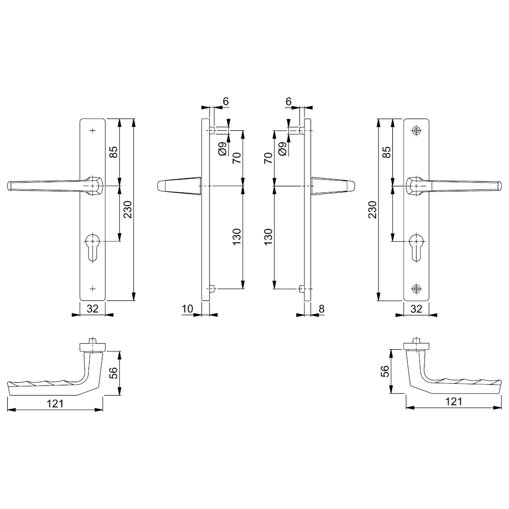HOPPE Frankfurt UPVC Lever Door Furniture