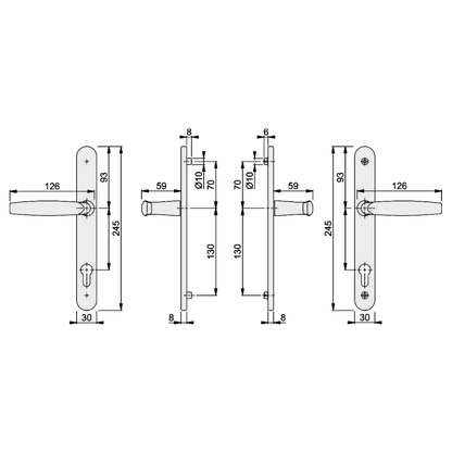 HOPPE Atlanta 92 Centres Lever/Lever 2 Hole Fix 1530/3346 Furniture To Suit Roto
