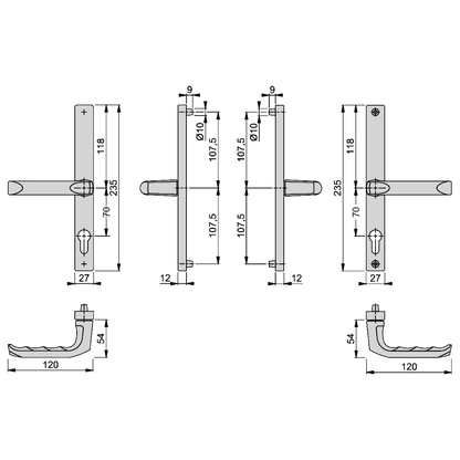HOPPE London UPVC Lever Door Furniture 70mm Centres 113/363M