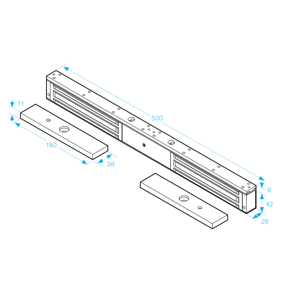 ICS A-Series 12/24VDC Mini Double Surface Magnet