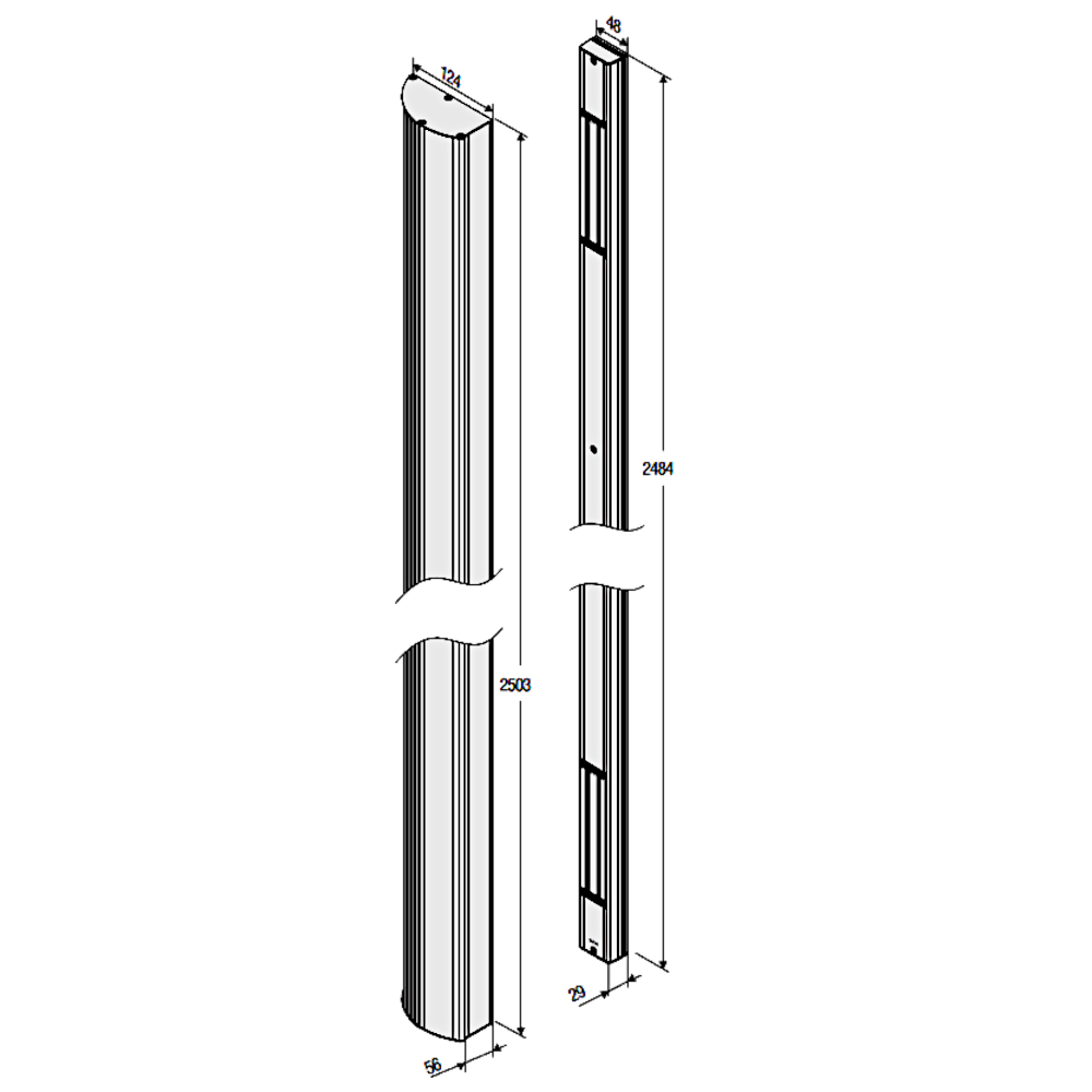 ICS PH900 Magnet Pull Handle Double 2503mm