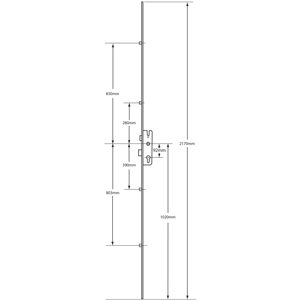 KFV Lever Operated Latch & Deadbolt - 4 Roller