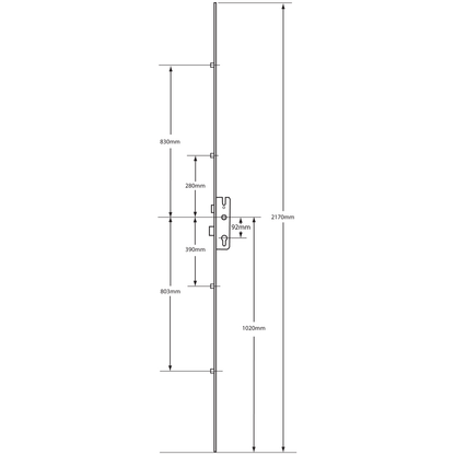 KFV Lever Operated Latch & Deadbolt - 4 Roller