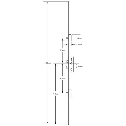 KFV Lever Operated Latch & Deadbolt Short Version - 2 Round Bolt