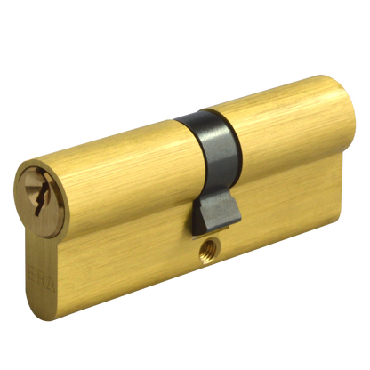 ERA 6-Pin Euro Double Cylinder 80mm 40/40 35/10/35 Keyed To Differ - Polished Brass