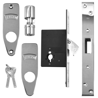 Banham M2002 Deadlock 75mm Keyed To Differ - Chrome Plated