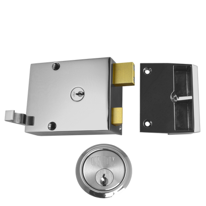 UNION 1332 & 1334 Drawback Rimlock 60mm - Satin Chrome