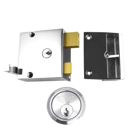 UNION 1332 & 1334 Drawback Rimlock 50mm - Chrome Plated