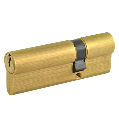 CISA C2000 Euro Double Cylinder 80mm 30/50 25/10/45 Keyed To Differ - Polished Brass
