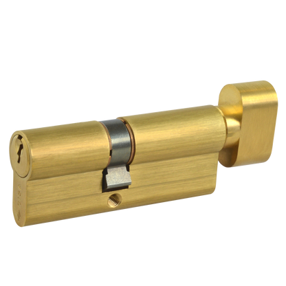 CISA C2000 Euro Key & Turn Cylinder 80mm 35/T45 30/10/T40 Keyed To Differ - Polished Brass