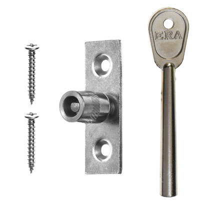 ERA 822 Sash Window Stop 1 Lock + 1 Key - Satin Chrome