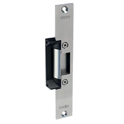 ALPRO AL110 Series 12V/24V DC Mortice Release F/U Long Faceplate Timber - Stainless Steel