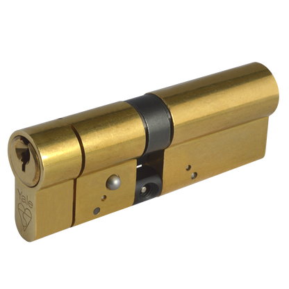 YALE Snap Resistant Euro Double Cylinder 90mm 40/50 35/10/45 Keyed To Differ - Polished Brass