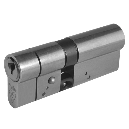 YALE Snap Resistant Euro Double Cylinder 80mm 35/45 30/10/40 Keyed To Differ - Nickel Plated